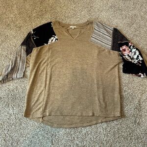 Kori America oversized Japanese inspired Lagenlook tunic top. 3/4 sleeves. EUC.